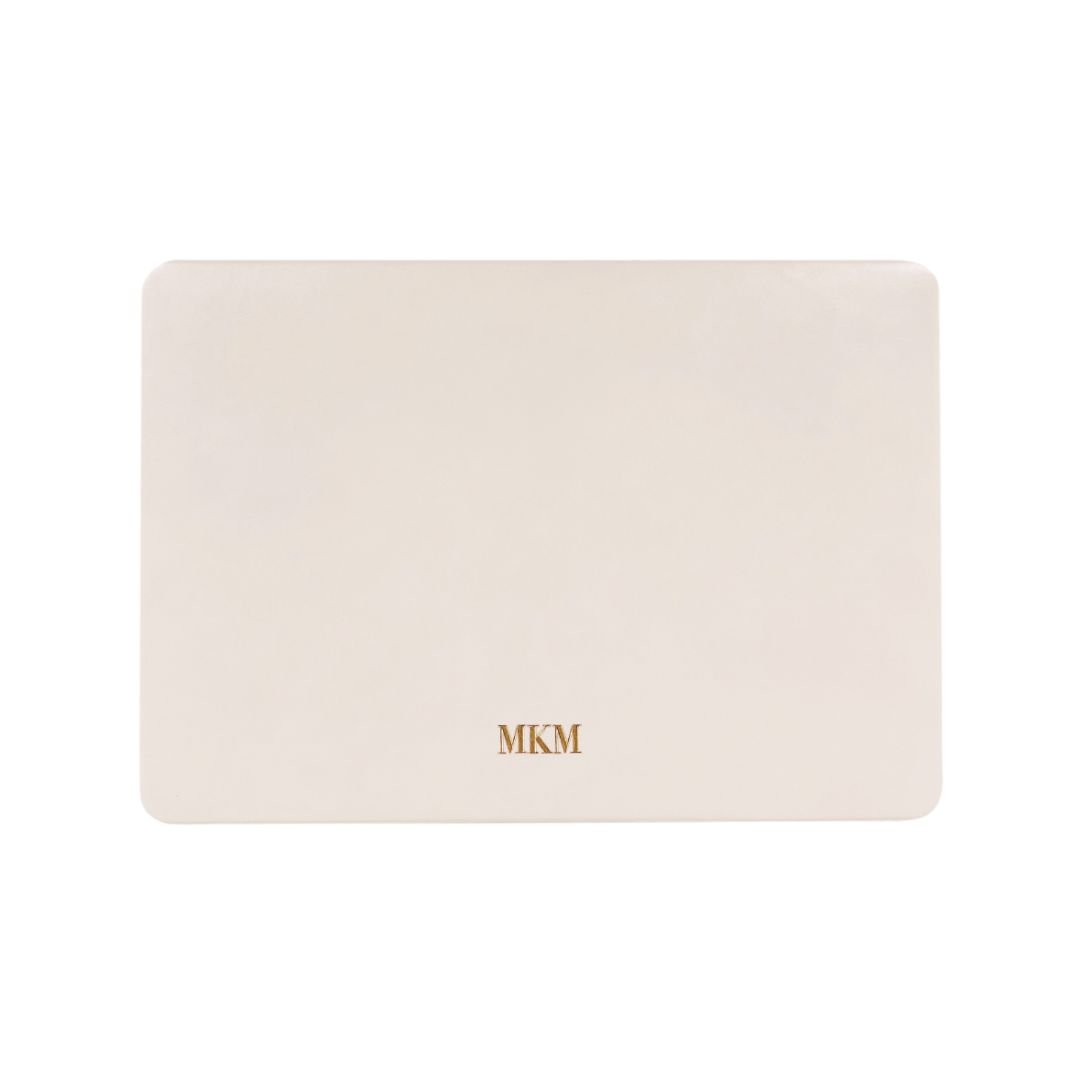Macbook Series - Smooth Leather Hard Shell Case - Pale Pink